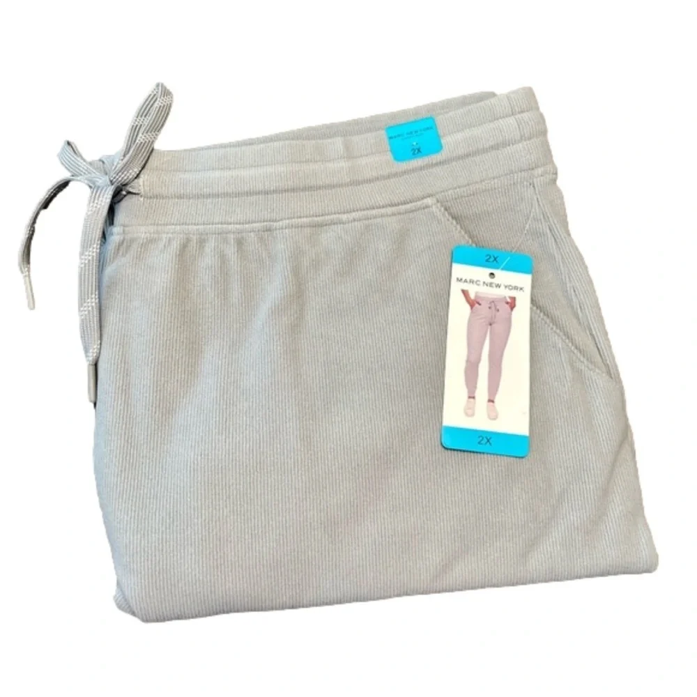 Marc New York Women’s Jogger Pant Ribbed Gray Size 2X NWT - Picture 3 of 8